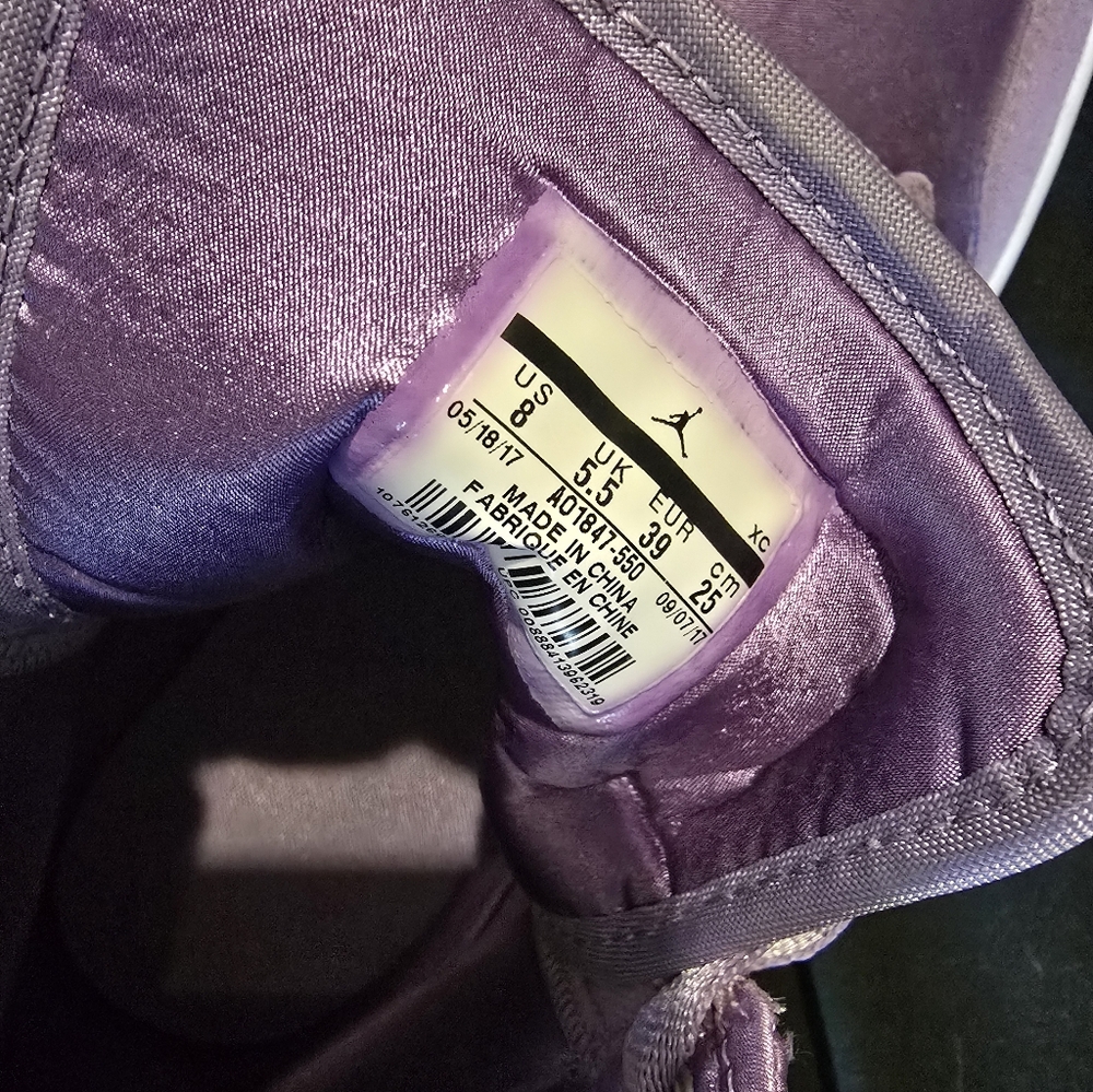 Jordan Women's Lavender High-Top Sneakers - Picture 3 of 3